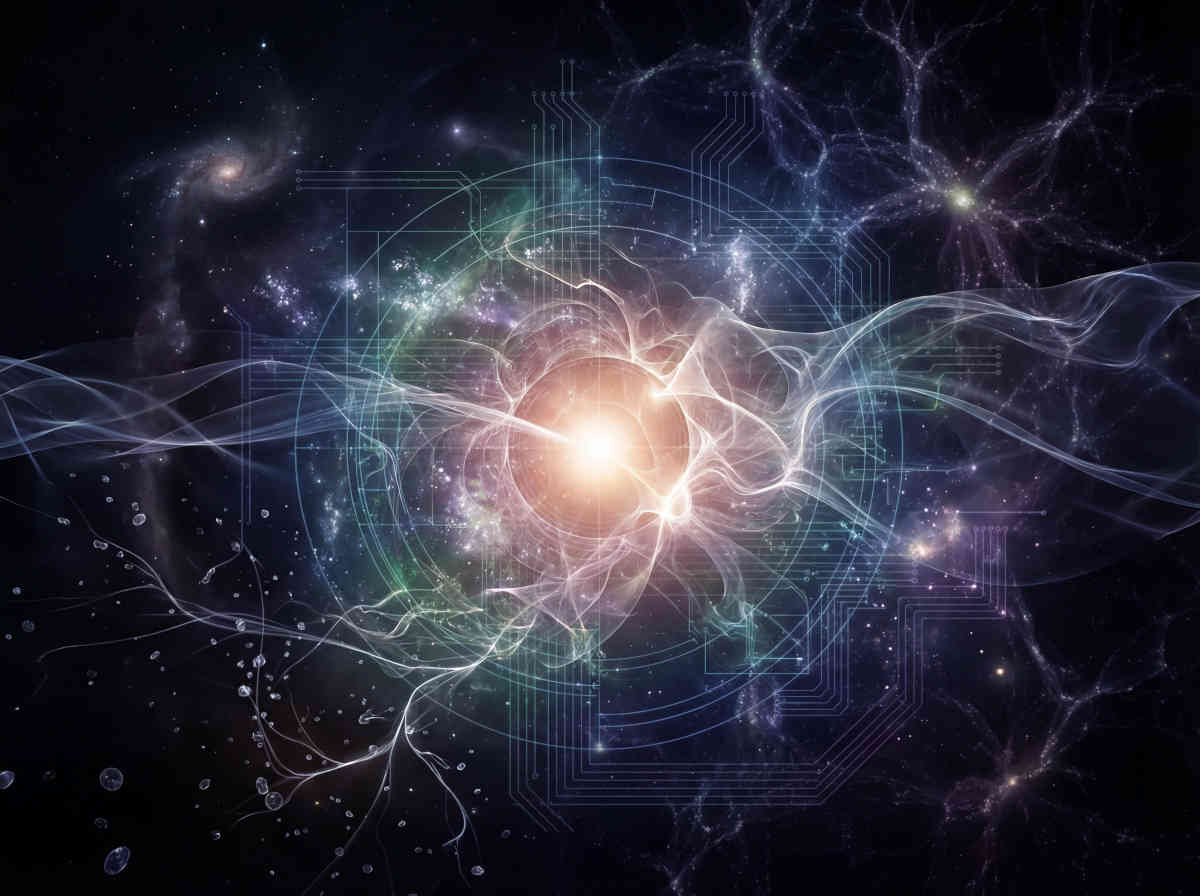 A single luminous point emerging from a dark, soft gradient — neither void nor object.